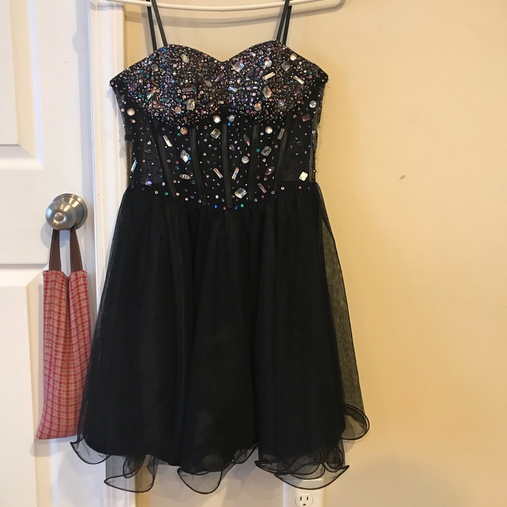 Strapless Black Dance or Cocktail Dress